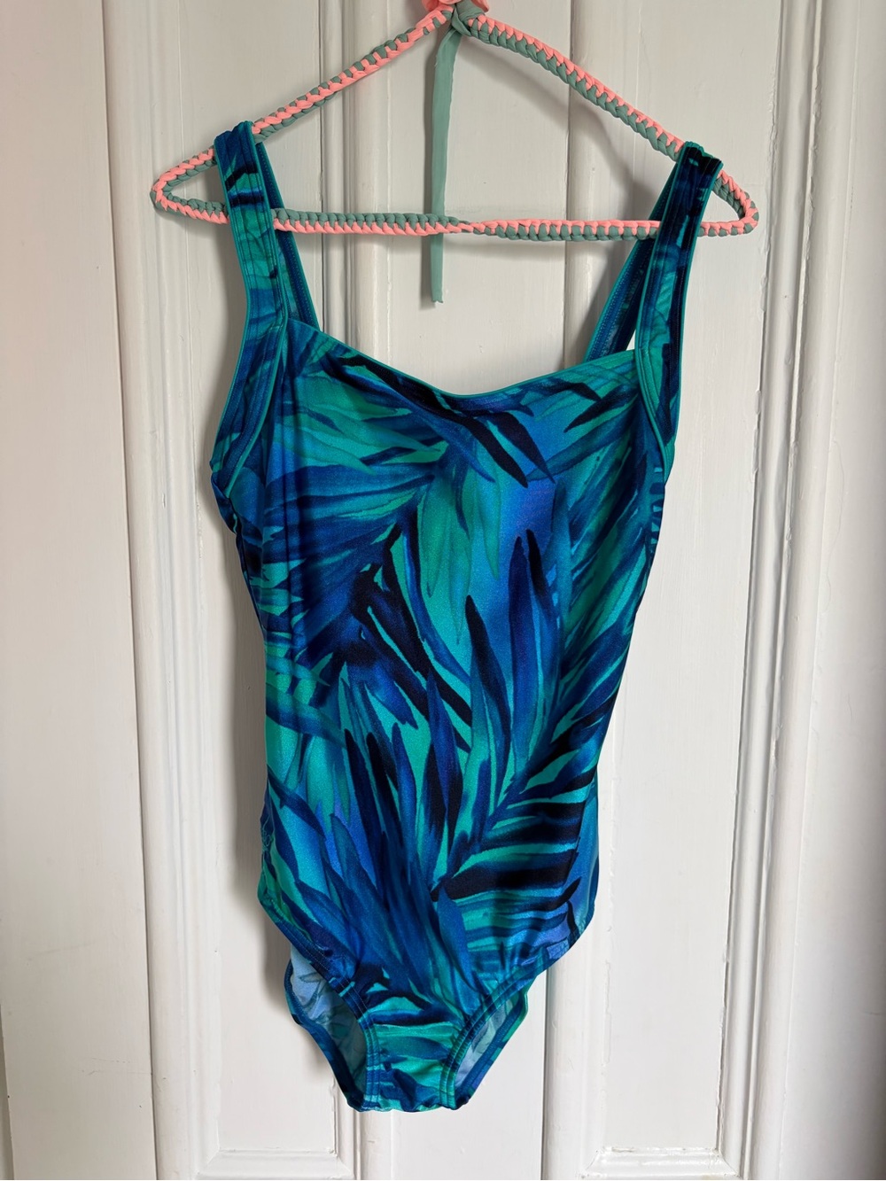 Vintage Speedo Blue & Teal Abstract One Piece Swimsuit